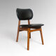 Vintage armchair in skai and beech Danish style 1960s