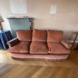 Vintage terrcota velvet 3-seater sofa from the 60s/70s