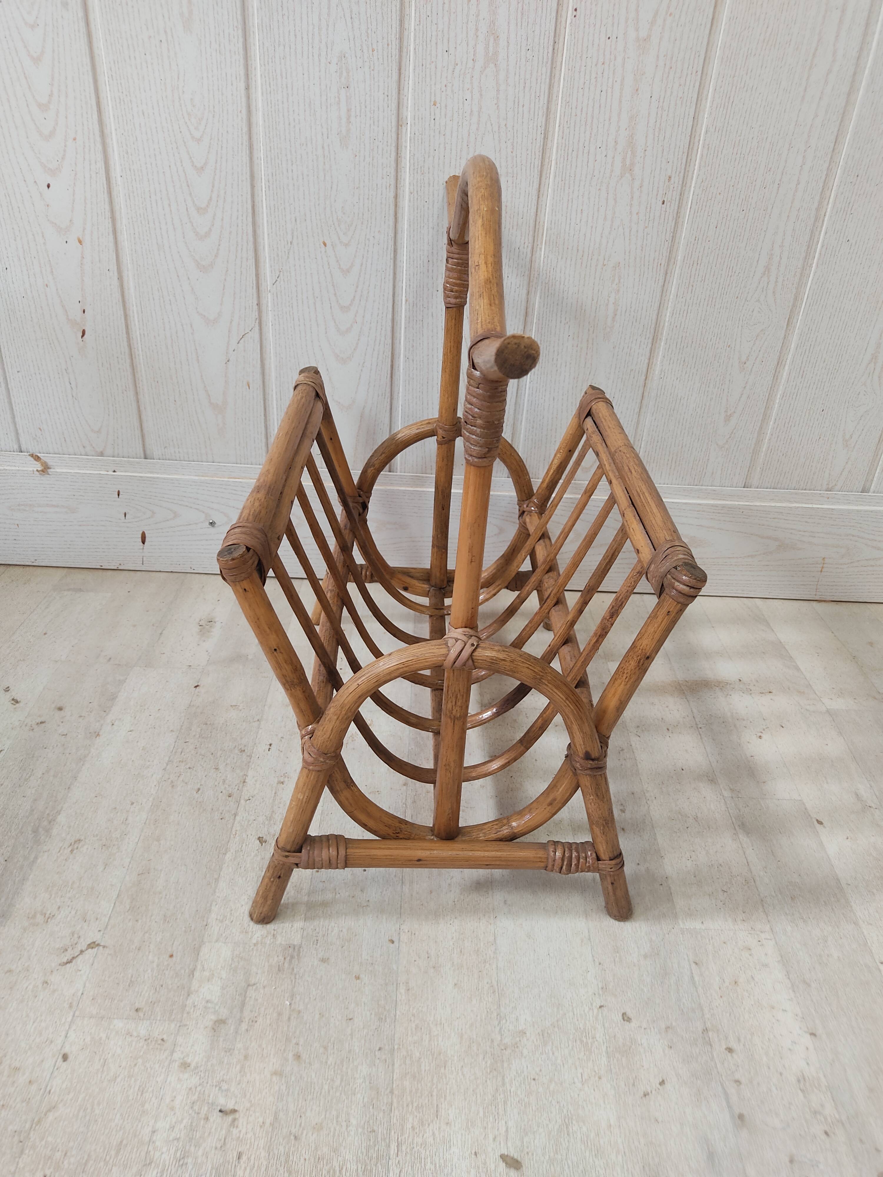 Rattan magazine holder