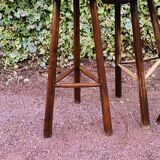 Set of three brutalist tripod stools