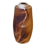 Partially glazed ceramic vase