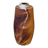 Partially glazed ceramic vase