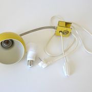 Lampe style Space Age / Lampe de bibliothèque jaune vintage / Style moderne du milieu du siècle