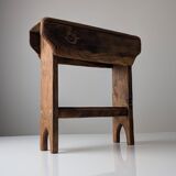 Wabi Sabi pine wood cowboy style stool, 1970s