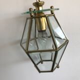 Lantern in glass and brass