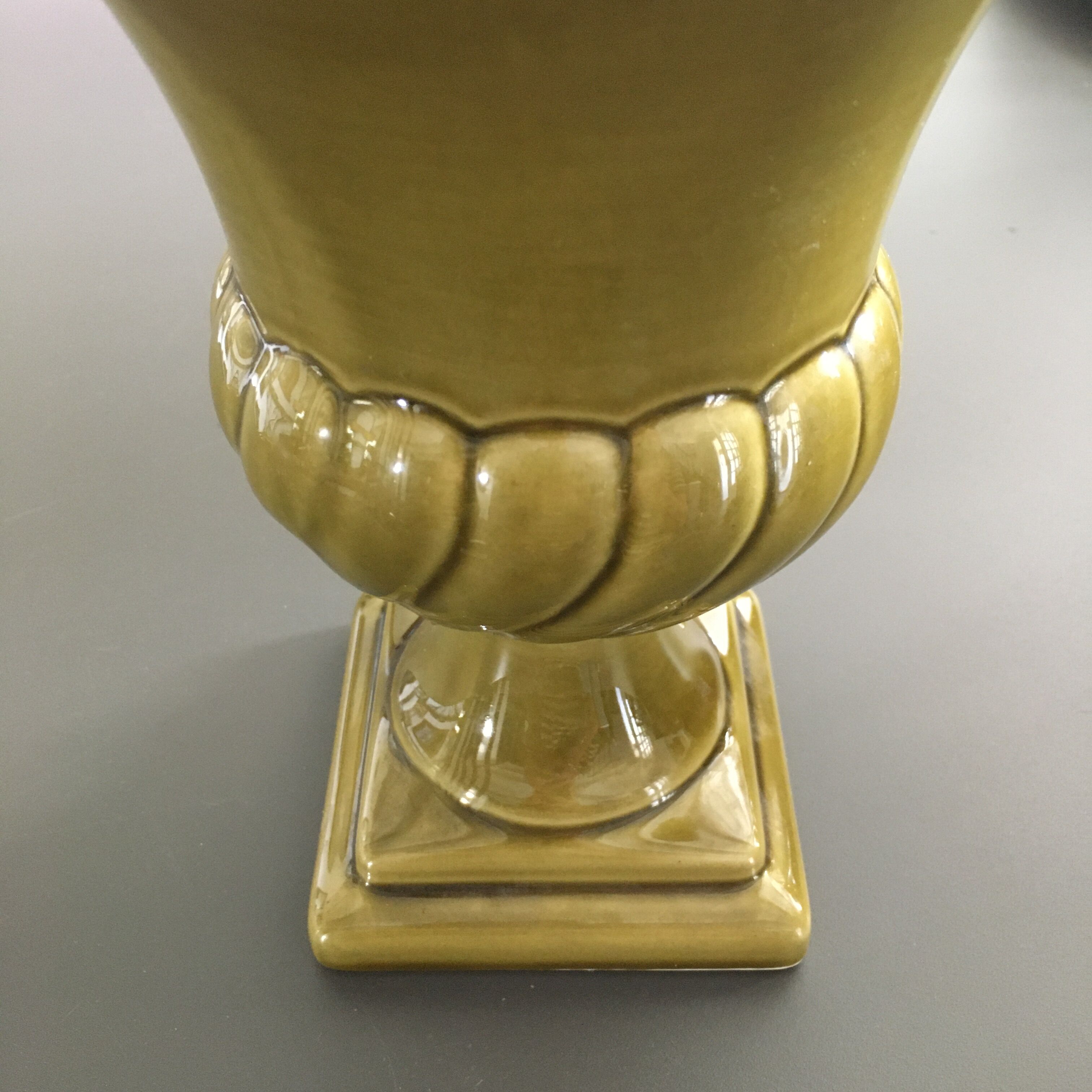 Medici style vase olive green