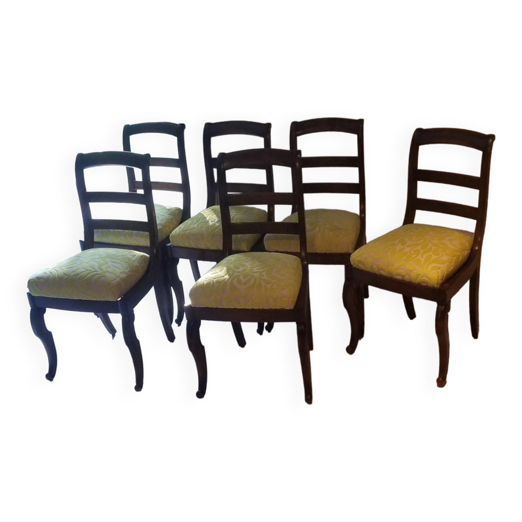 6 walnut chairs