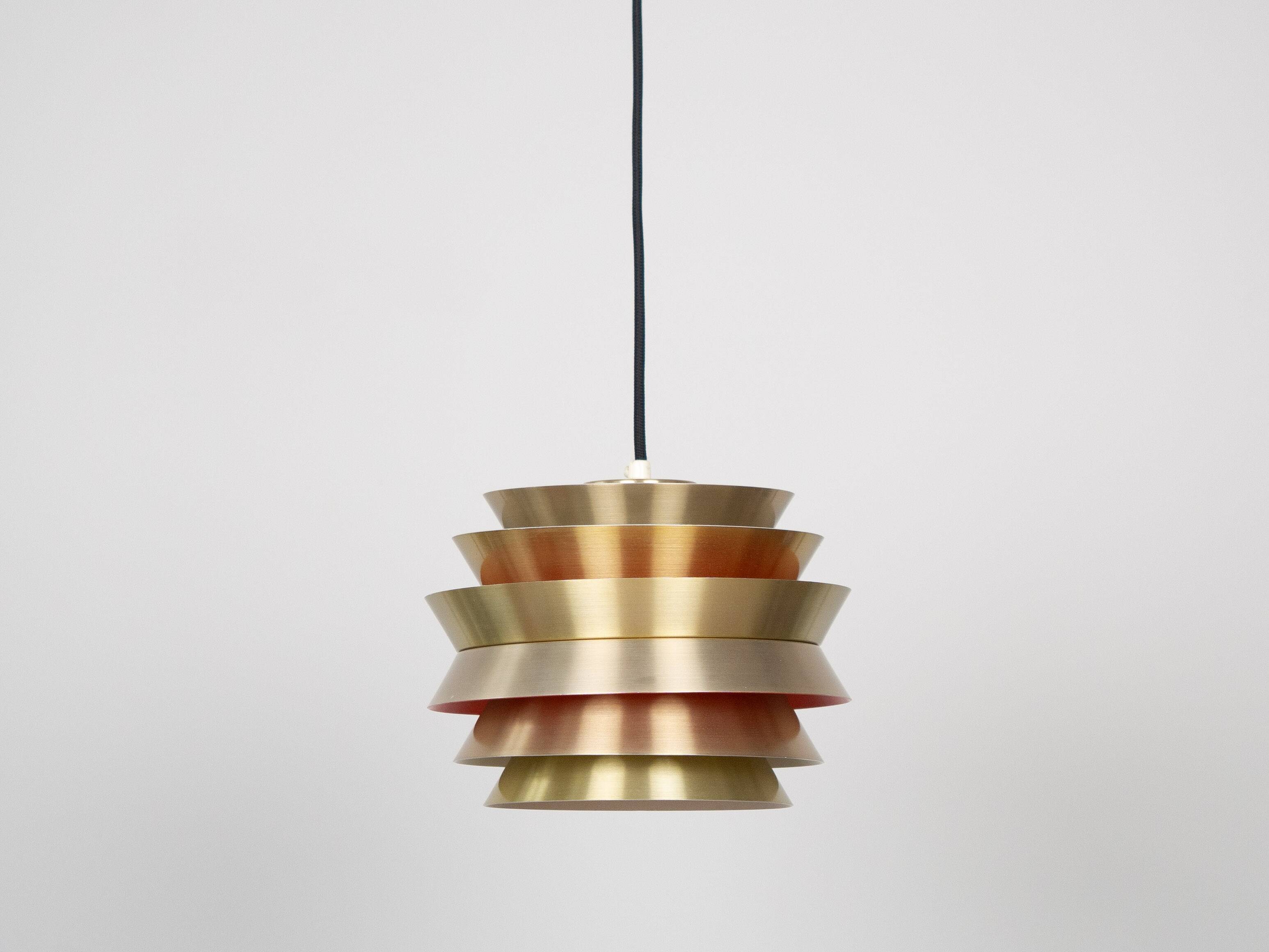 Pair of 2 Swedish vintage pendant lamps Trava by Carl Thore, Granhaga, 1960