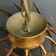 Large Italian Foliage Cage Chandelier - 1960s Art Crafts - Gold Metal