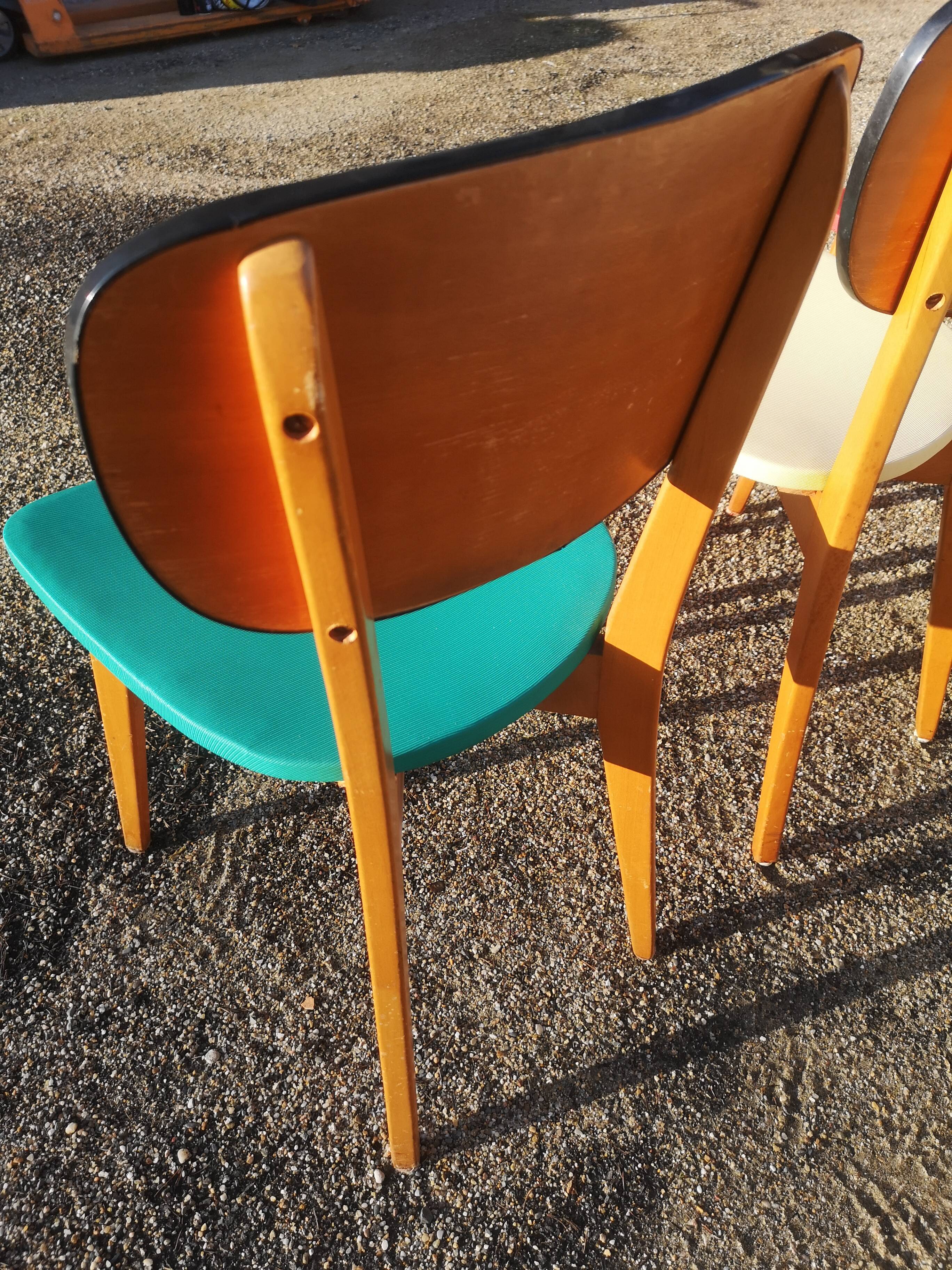 Lot de trois chaises vintages années 1950