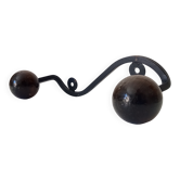 Porte manteau boule en bois et fer forgé années 50