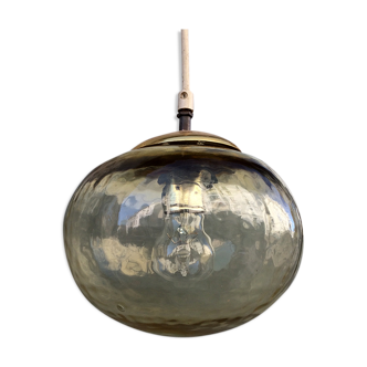 Small amber blown glass ball hanging 1950