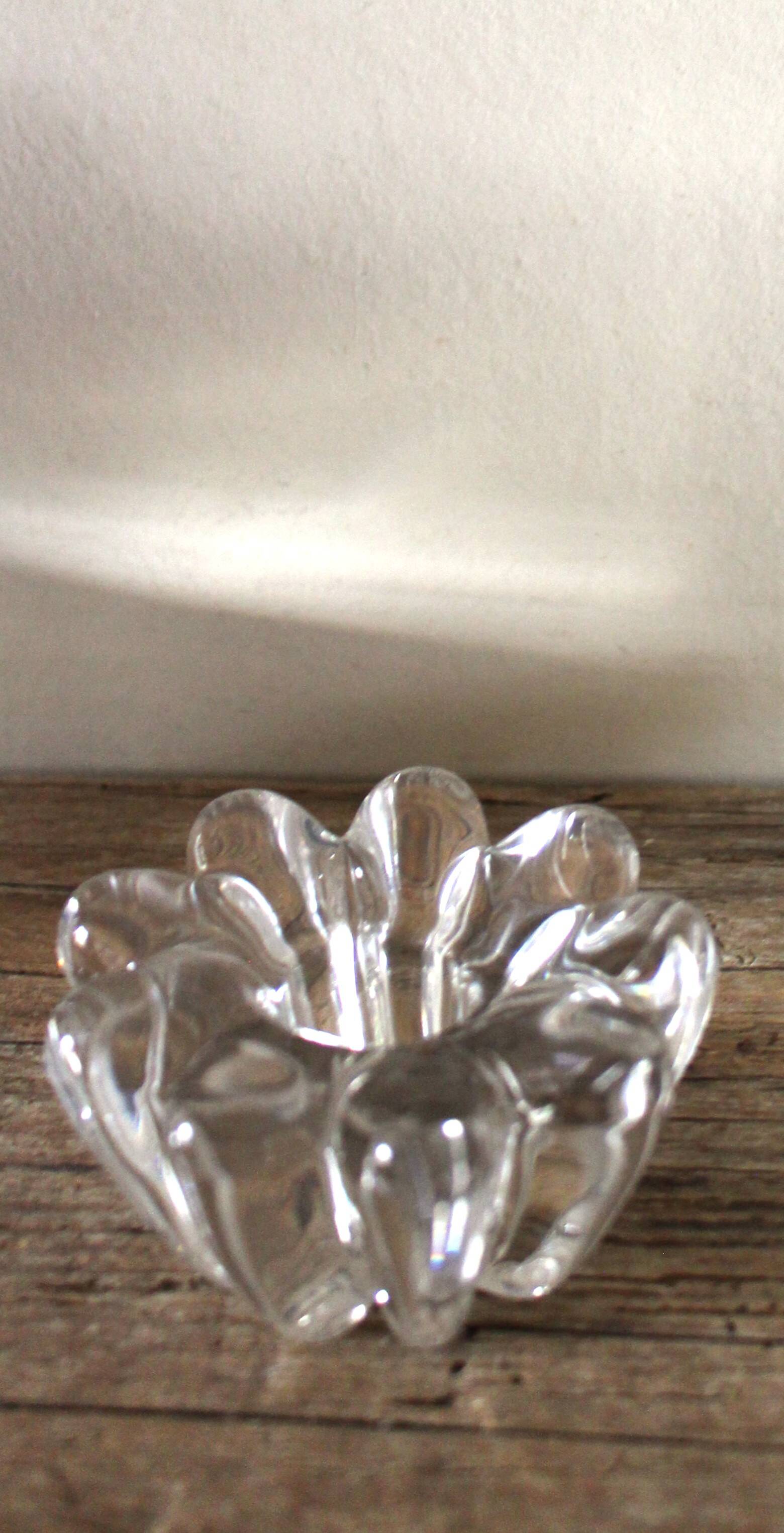 Glass flower candle holder vintage taper candle