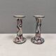 A set of painted ceramic candlesticks from Danish Fyrkat, 1970-80s.