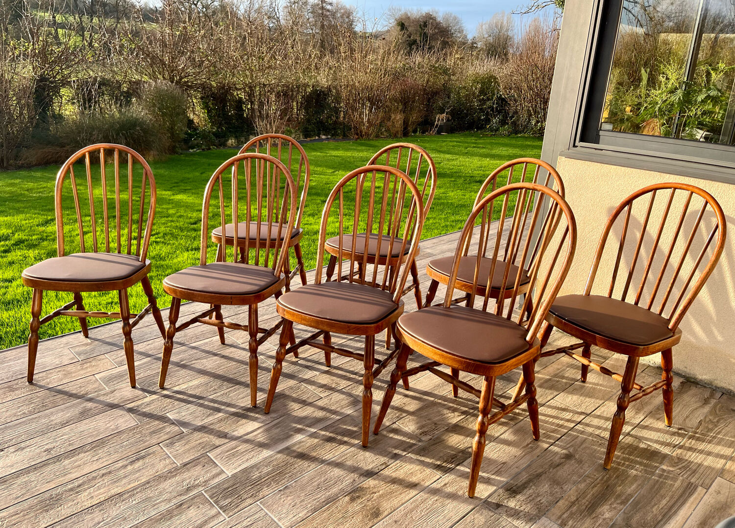 Ensemble de 8 chaises bistrot Baumann