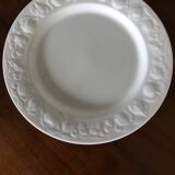 8 white porcelain plates Quadrifoglio Italy