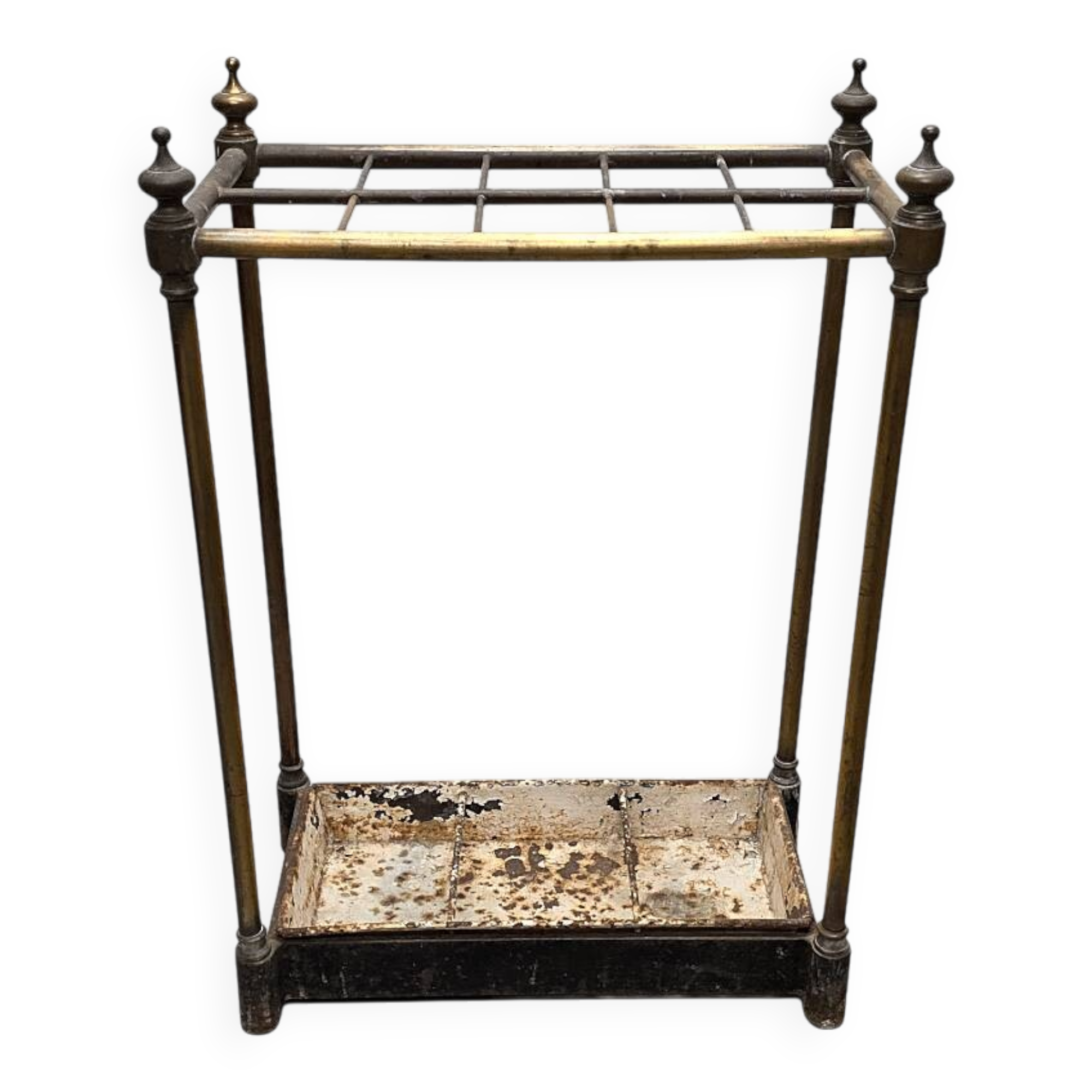 Antique English Brass Umbrella Stand, from around 1900
