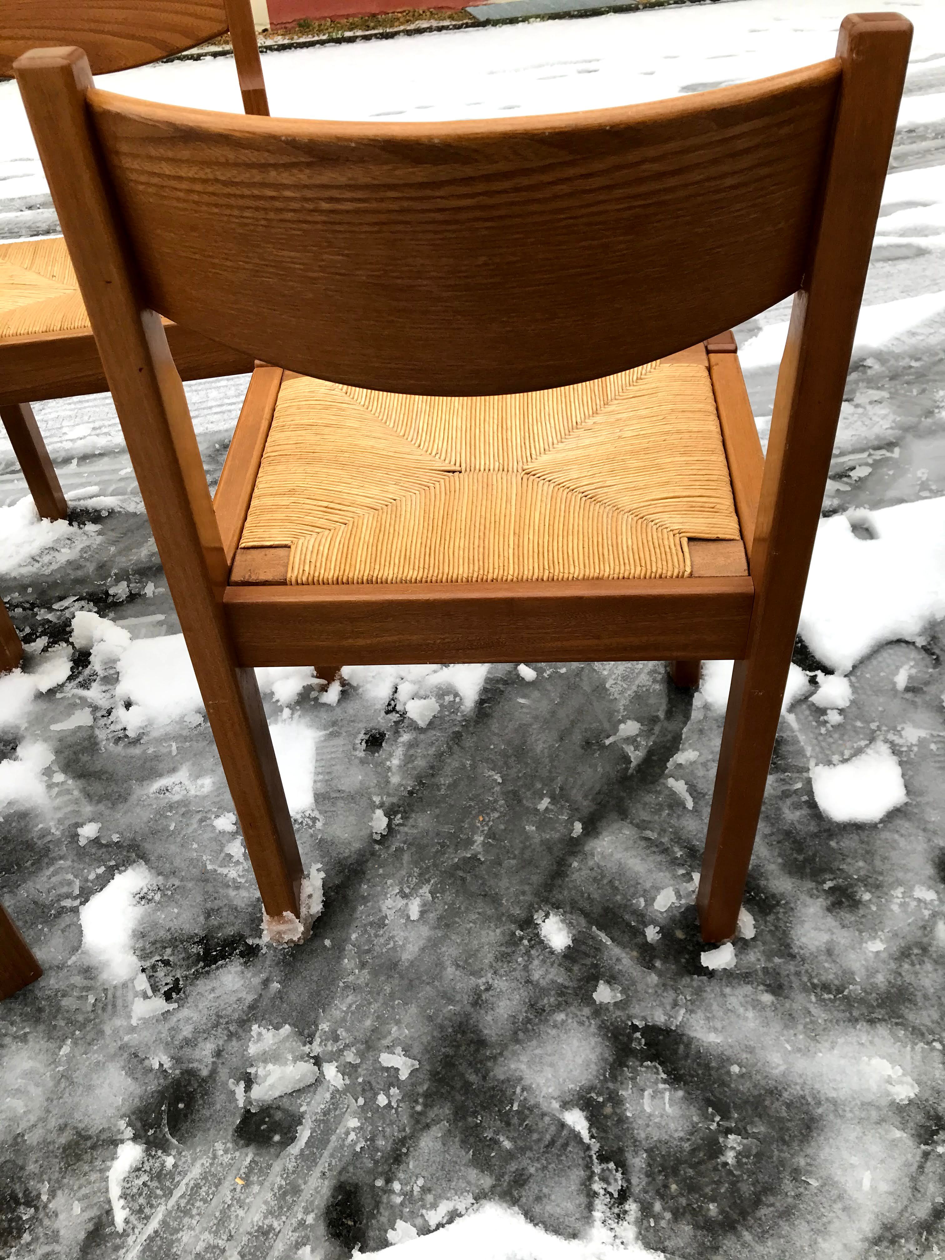 4 mulched and vintage elm chairs