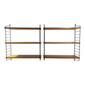 Scandinavian wall shelves teak & metal, 1960s