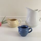 Set of 3 vintage pastels ceramic pitchers