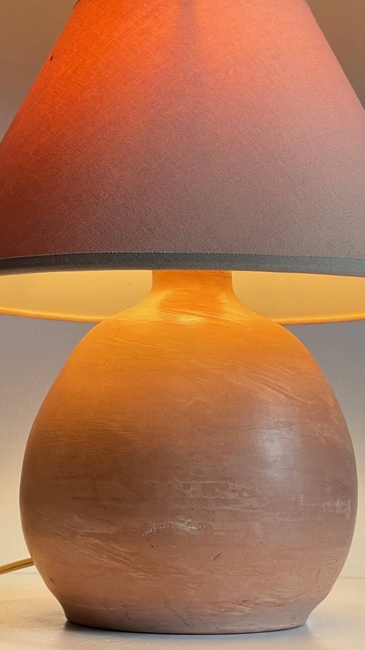 Vintage handmade terracotta lamp