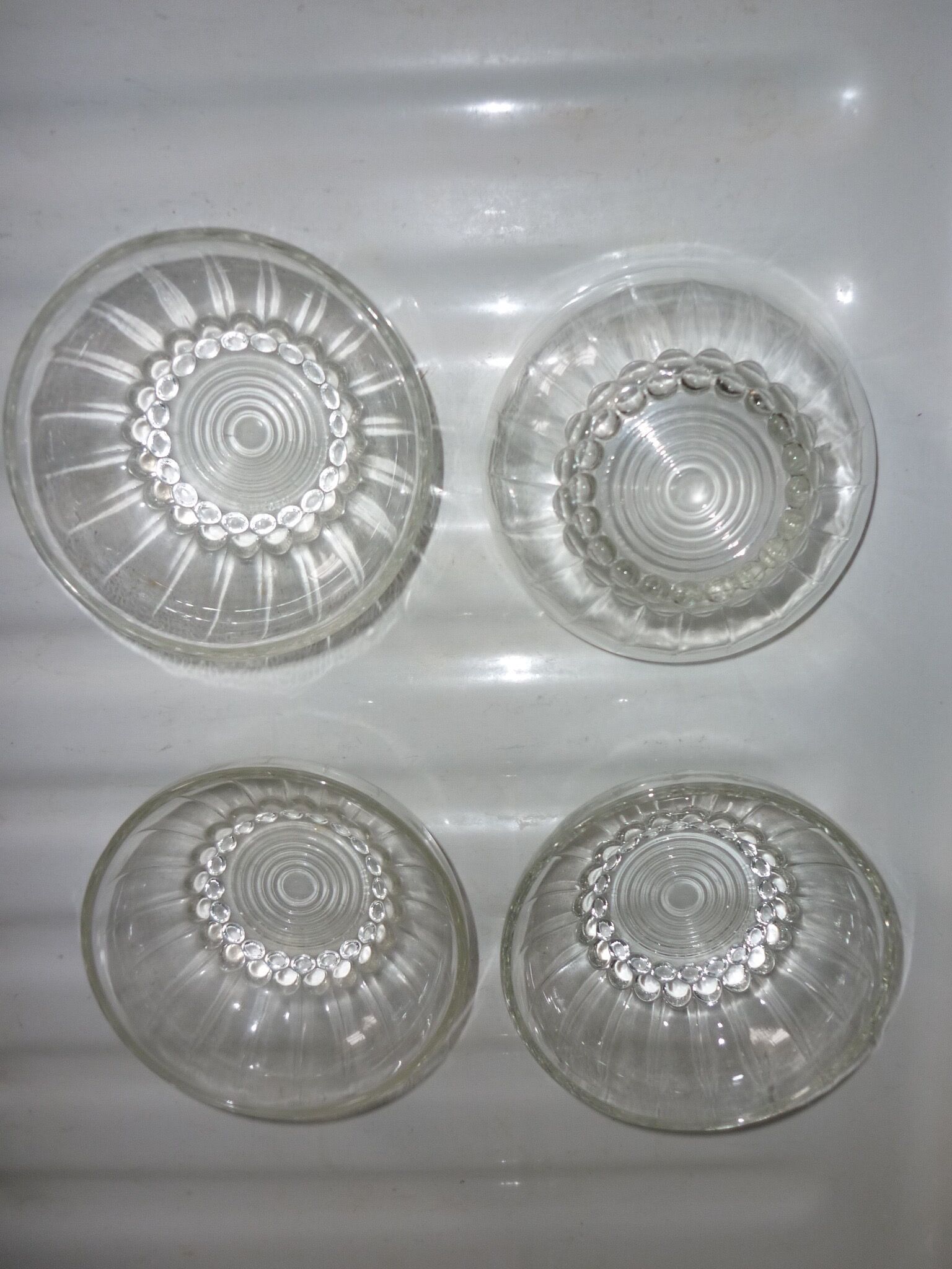 4 beaded glass ramekins