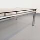 Vintage rectangular coffee table in smoked glass and chrome metal from the 1960s.