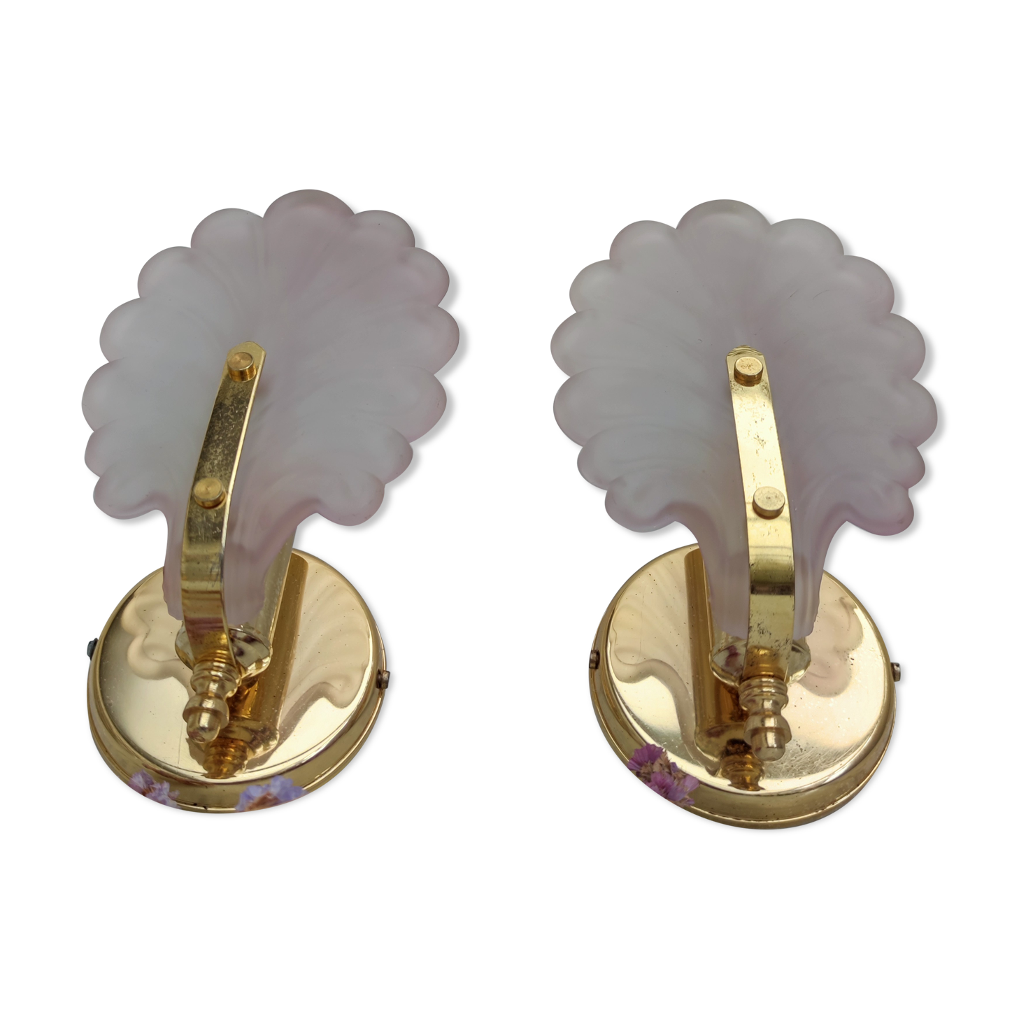 Pair of pink petal sconces