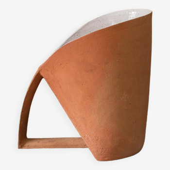 Emidio Galassi, modernist ceramic pitcher partially glazed