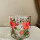 Unique whisky glass with a poppy design, handmade and signed by M.B.