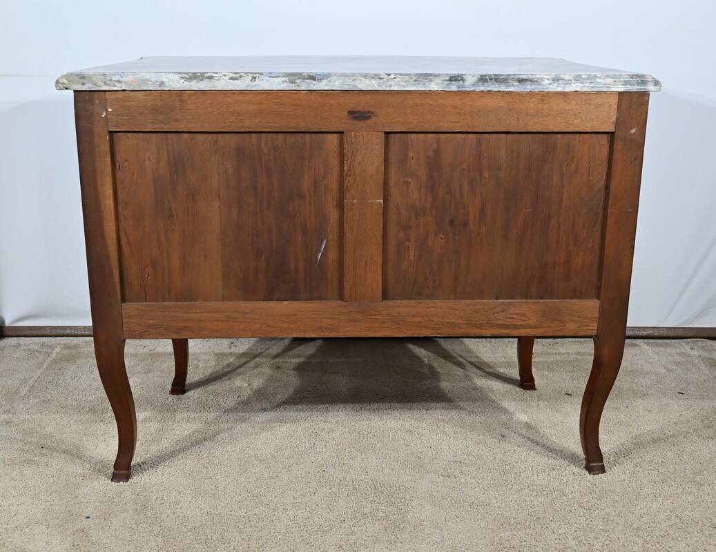 Sauteuse chest of drawers in solid mahogany, Louis XV style – Late 19th century