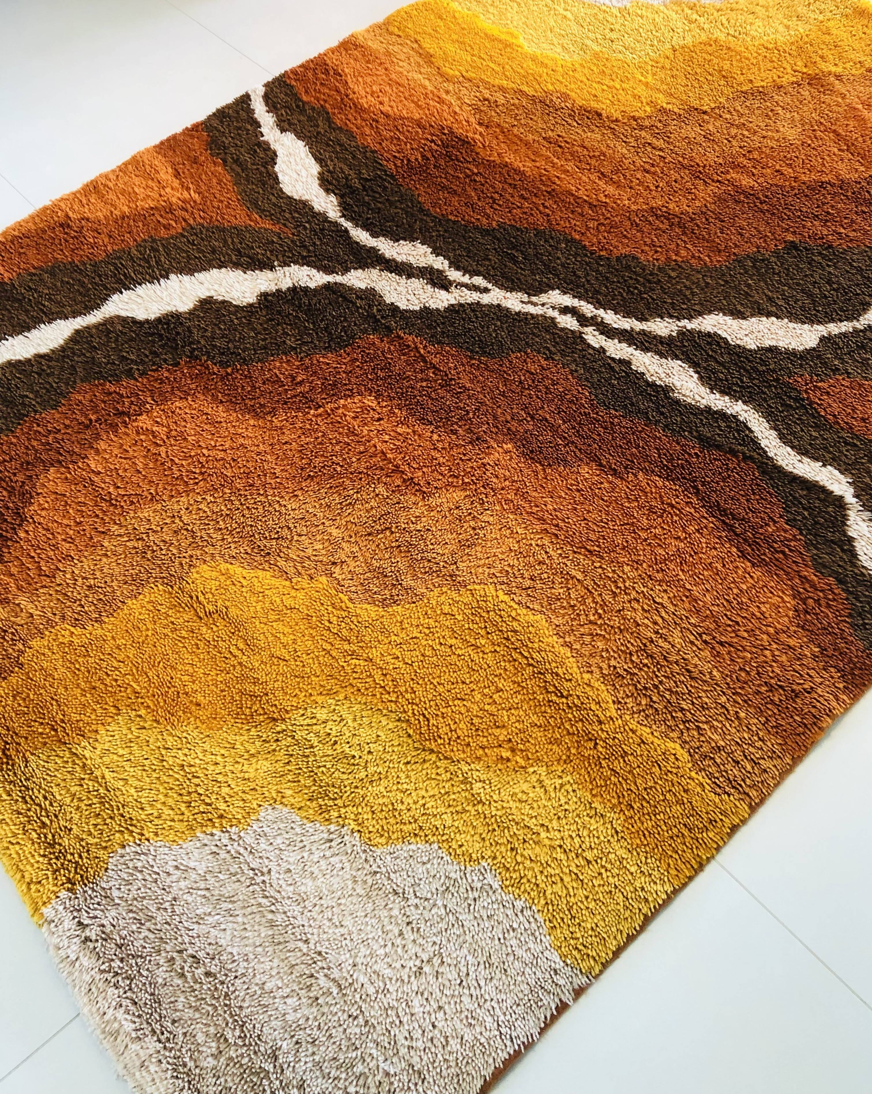 Vintage wool rugs , Italy 70s