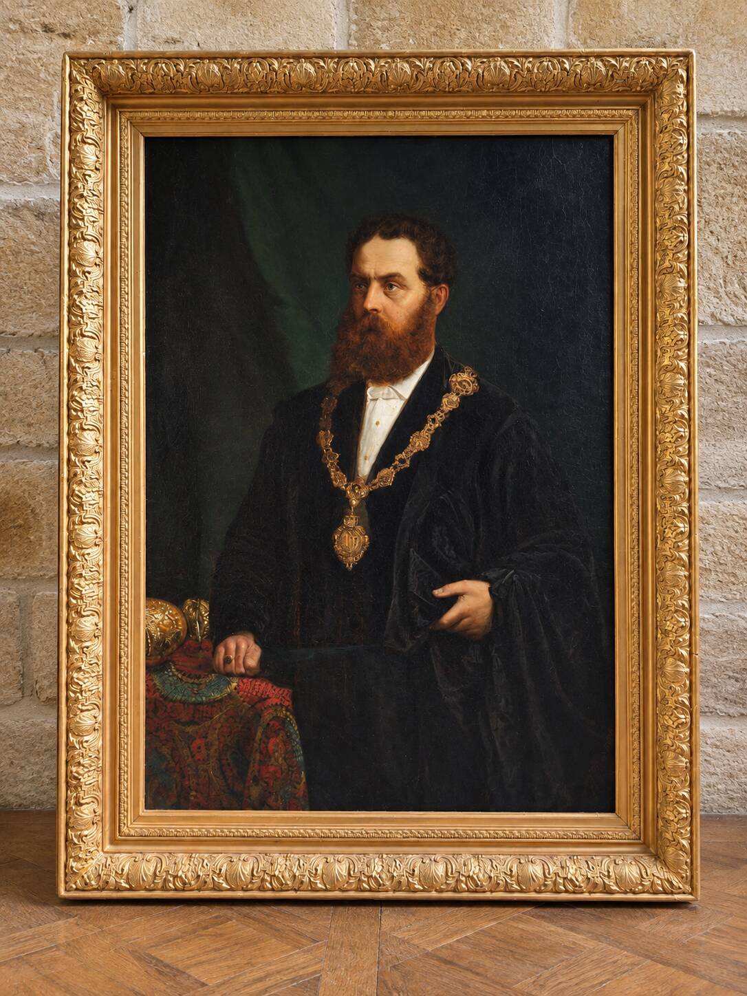 Dutch School 19th Century: Important portrait of a notable – Oil on canvas –