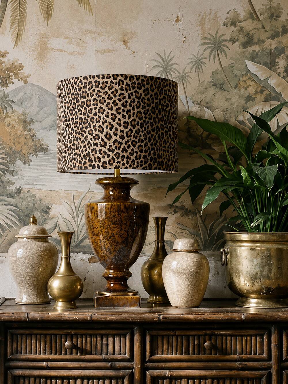 Vintage Italian lamp in pyrite ceramic, 1970s-1980s Hollywood Regency.