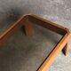 Coffee table in light wood and smoked glass, 1980s