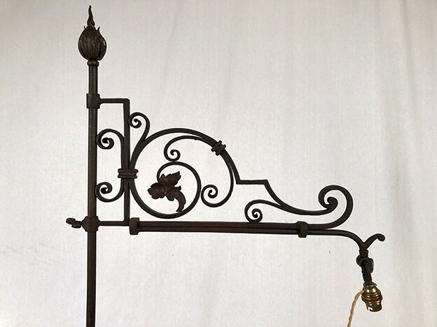 Large wrought iron lamppost, nineteenth