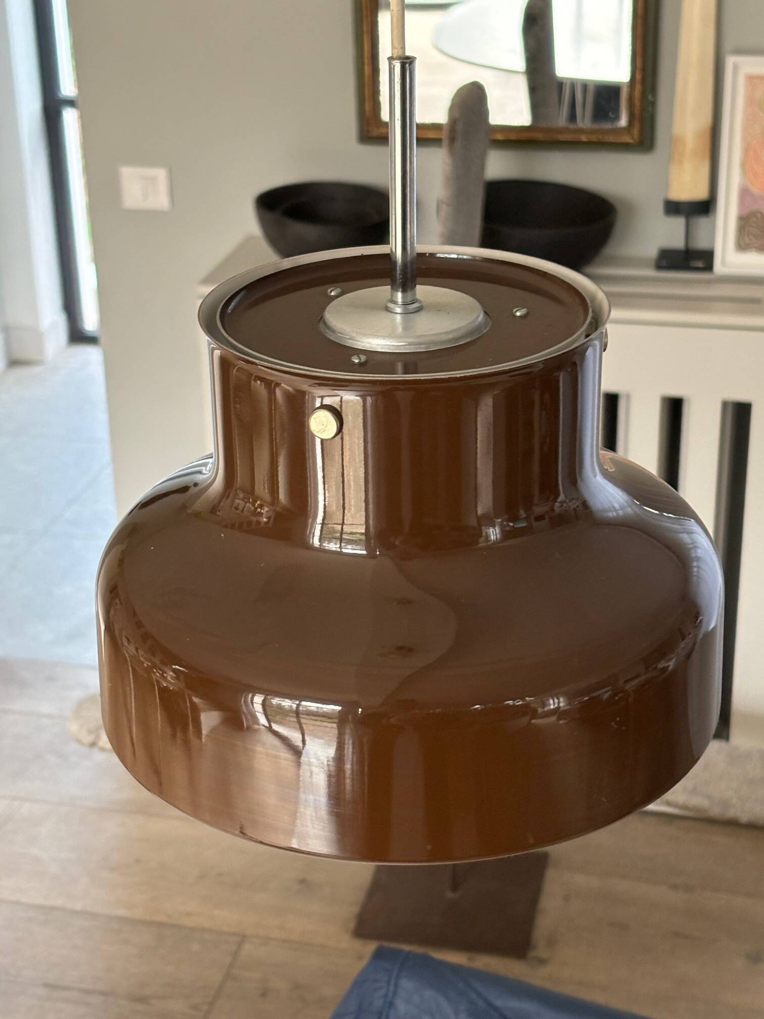 Bumling brown pendant light - Sweden 70s