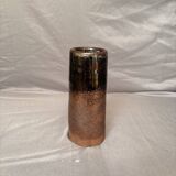 Vintage Signed Brown Terracotta Ceramic Stoneware Flower Vase