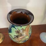 Vintage flamed glazed terracotta vase