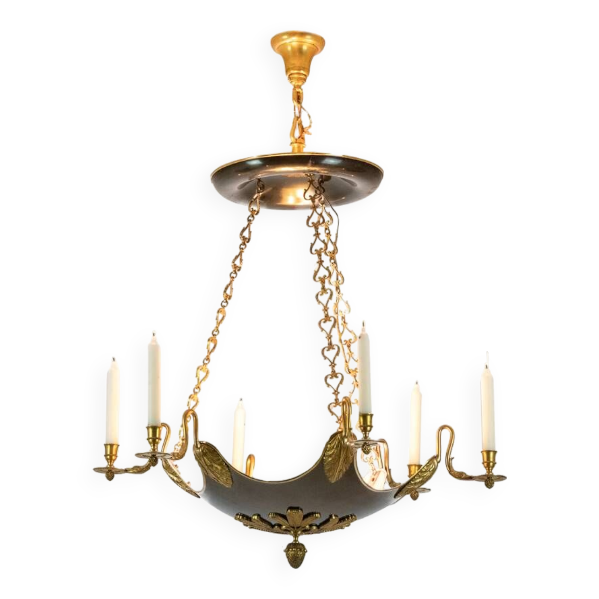 Baguès House. Empire style chandelier in gilded bronze. 1950s.