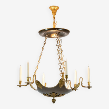 Baguès House. Empire style chandelier in gilded bronze. 1950s.