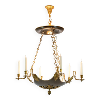 Baguès House. Empire style chandelier in gilded bronze. 1950s.