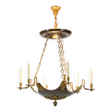 Baguès House. Empire style chandelier in gilded bronze. 1950s.
