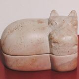 Soapstone hippopotamus box