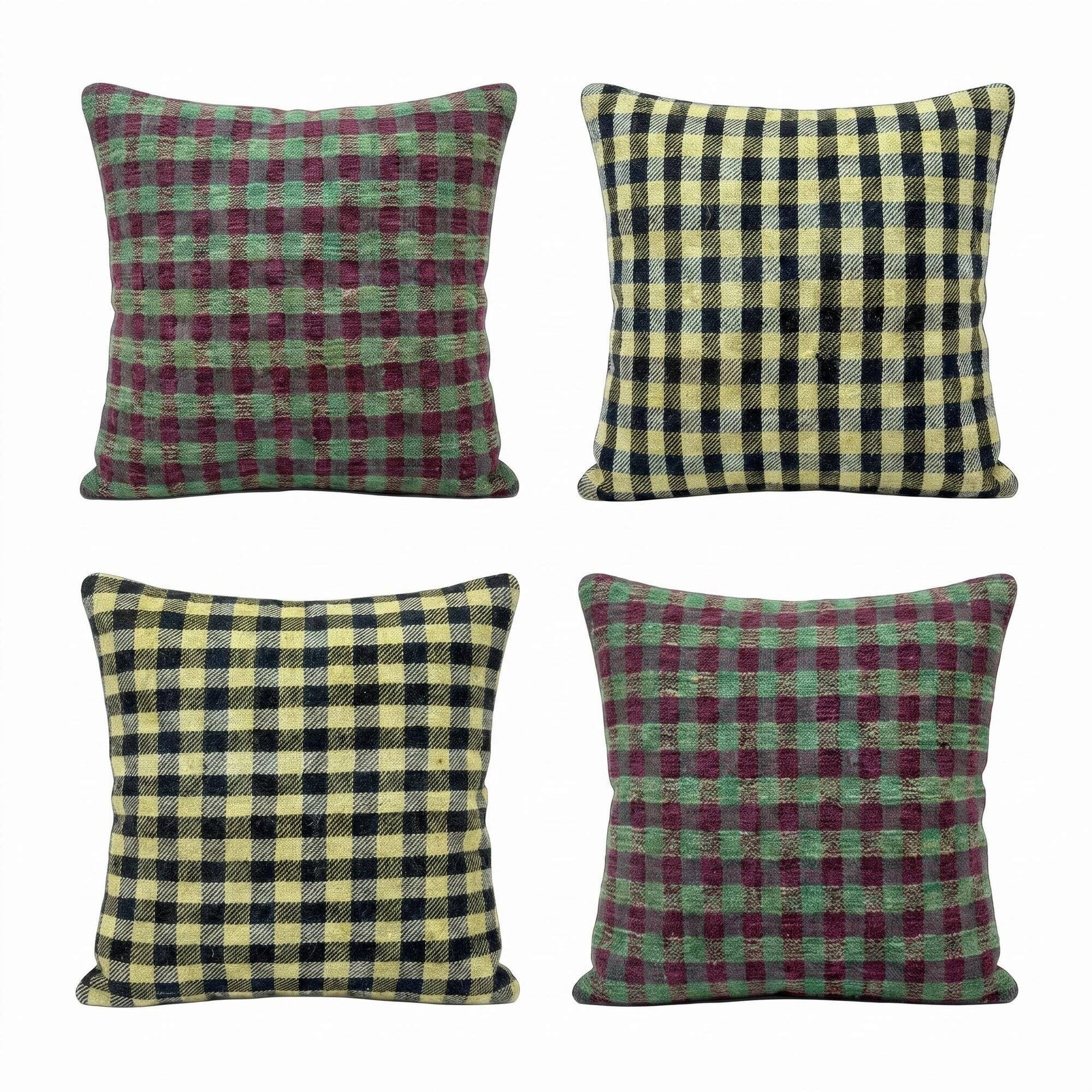 Set of 4 vintage kilim cushion covers 41x41 cm