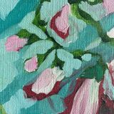 Painting "Bouquet of foxgloves" apothecary pot signed P. Jally and frame