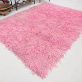 8x11 dusty pink anatolian vintage rug,243x334cm