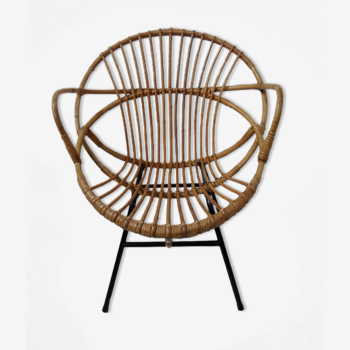 Vintage rattan armchair