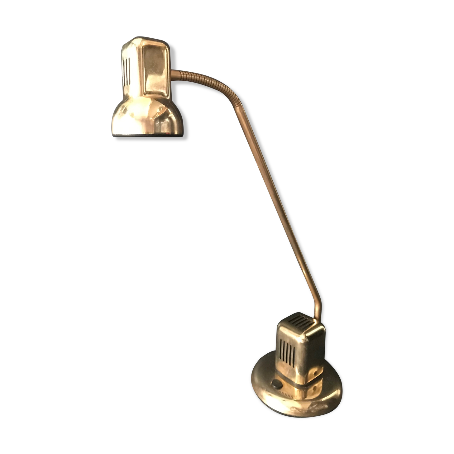 Golden metal lamp, Vrieland design, 1970