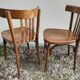 Pair of curved wooden bistro chairs